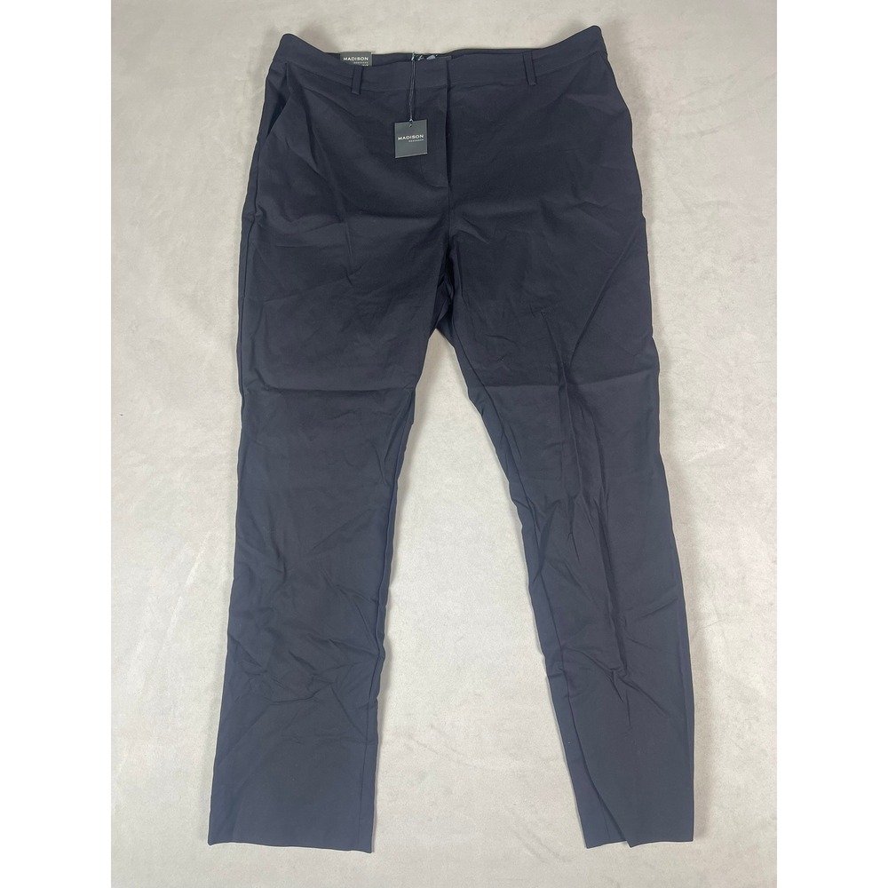 Madison Curvy Straight Leg Trouser Black Mid Rise Plus Size Pants 16W NEW